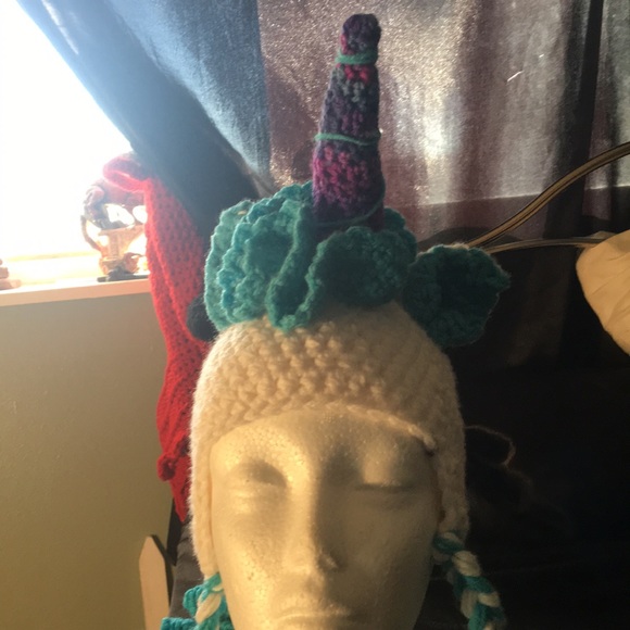 Handmade Crochet Unicorn Hat - Picture 2 of 4